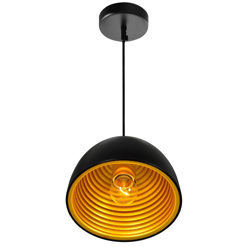 Modest 1 Light Down Mini Pendant With Black Finish. Picture 3