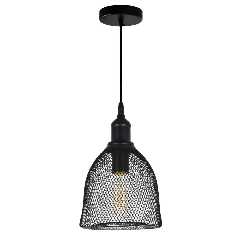 Drea 1 Light Down Mini Pendant With Black Finish. Picture 1