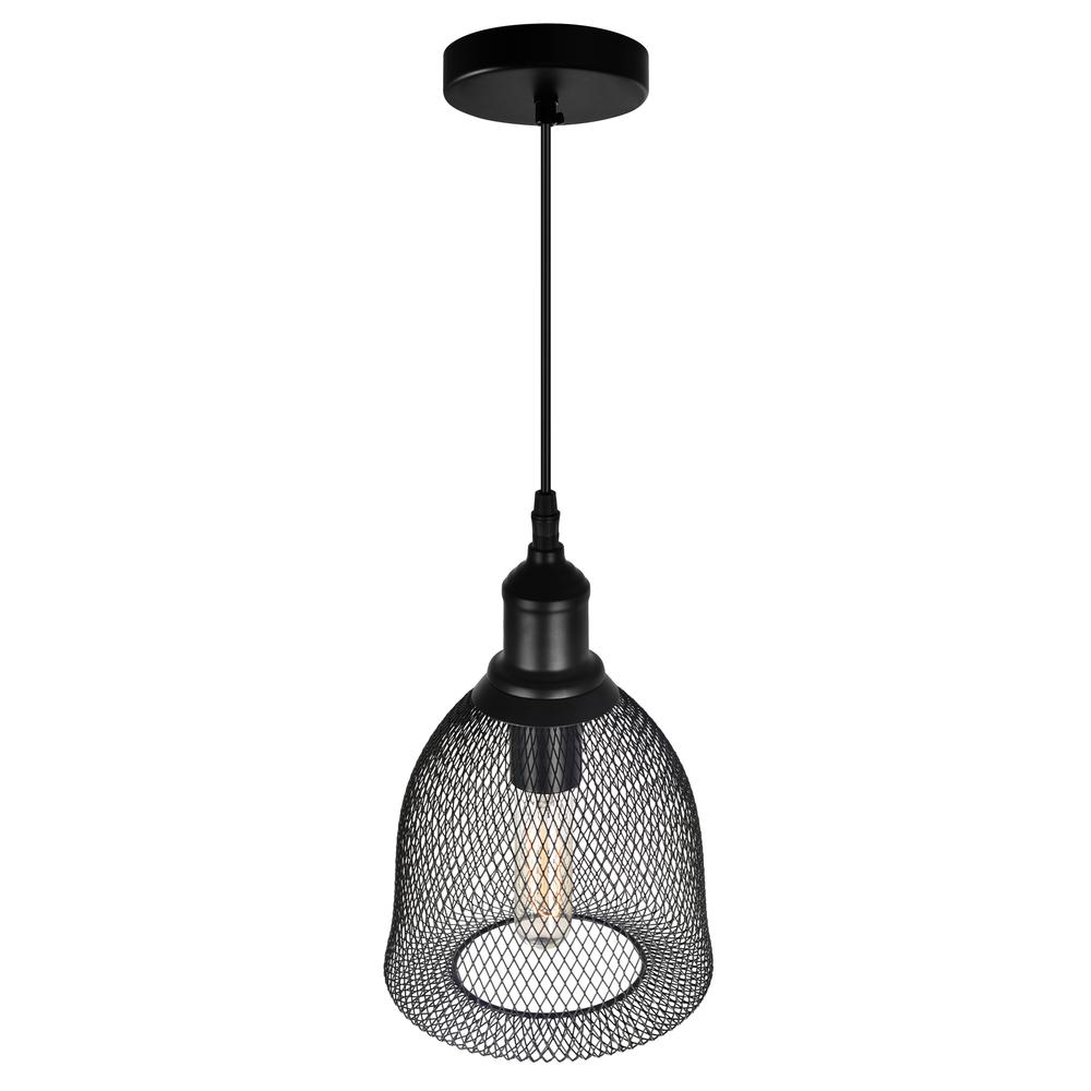 Drea 1 Light Down Mini Pendant With Black Finish. Picture 3