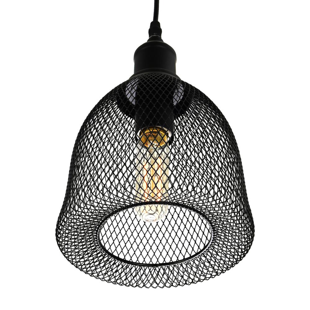 Drea 1 Light Down Mini Pendant With Black Finish. Picture 4