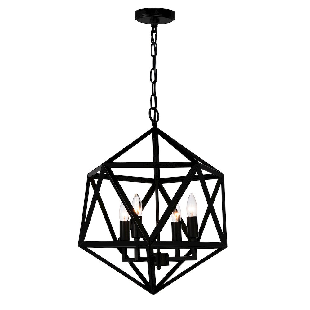 Amazon 4 Light Up Pendant With Black Finish. Picture 1