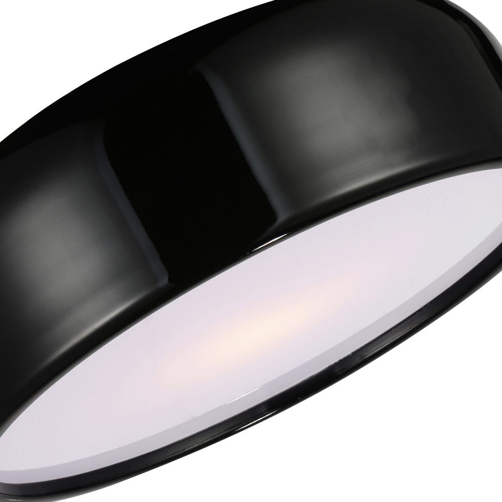 Campton 2 Light Drum Shade Flush Mount With Black Finish. Picture 2