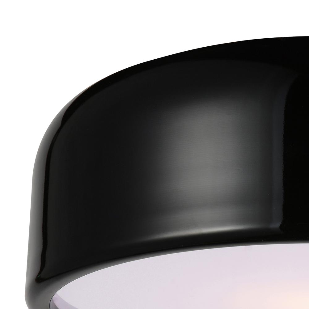 Campton 2 Light Drum Shade Flush Mount With Black Finish. Picture 3