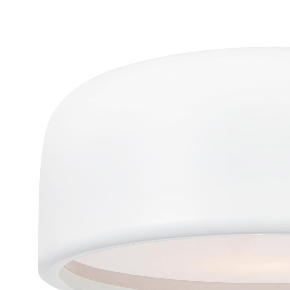Campton 3 Light Drum Shade Flush Mount With White Finish. Picture 3