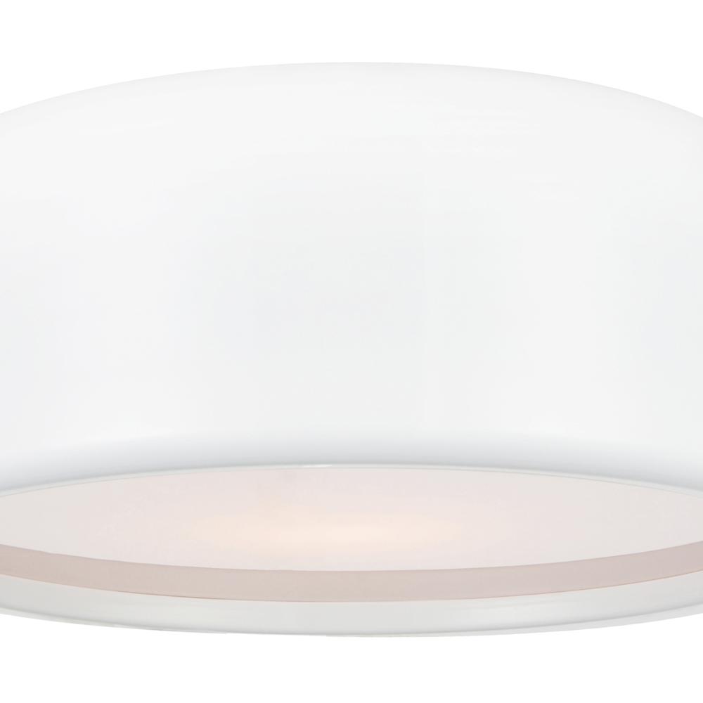 Campton 3 Light Drum Shade Flush Mount With White Finish. Picture 4