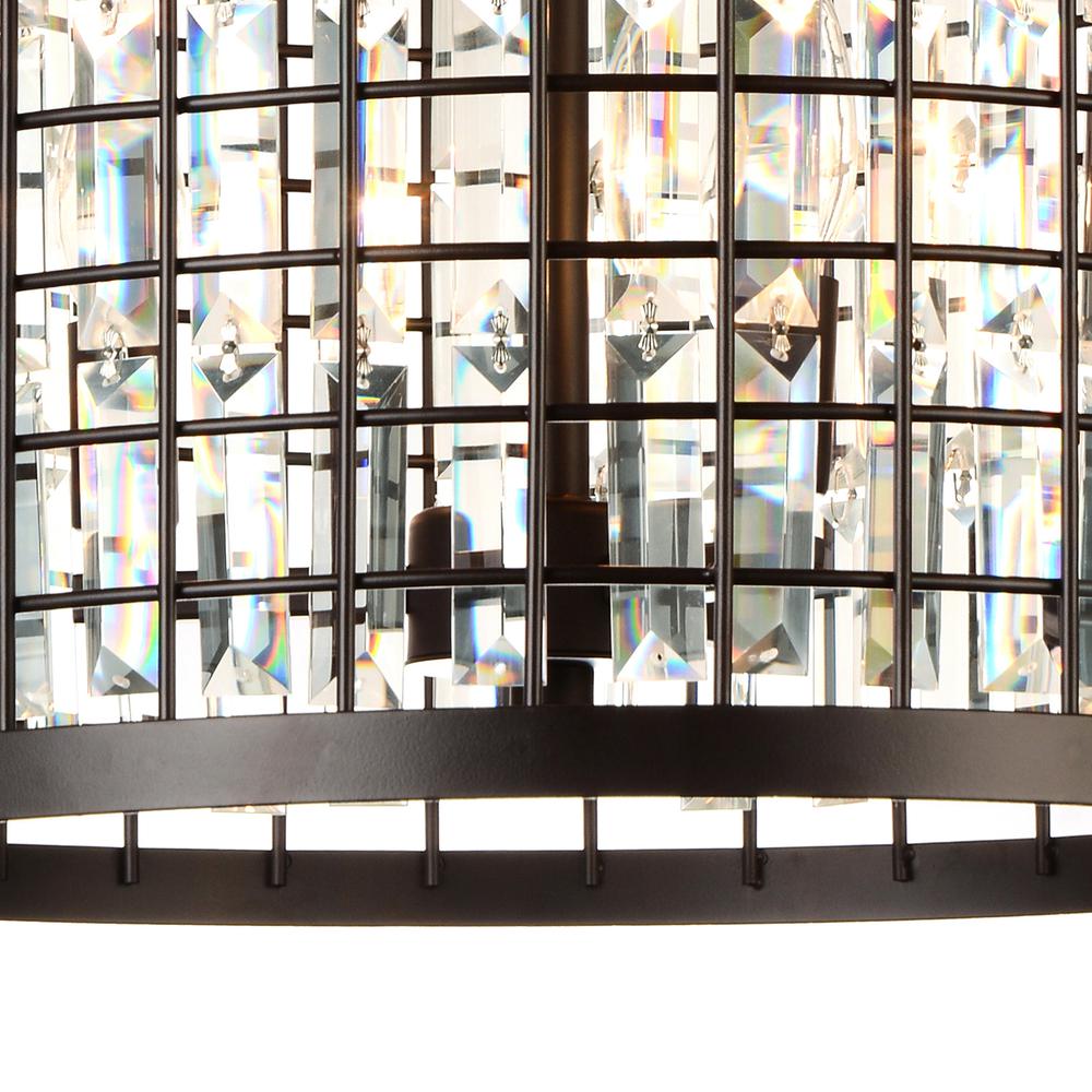 Meghna 6 Light Up Chandelier With Brown Finish. Picture 4