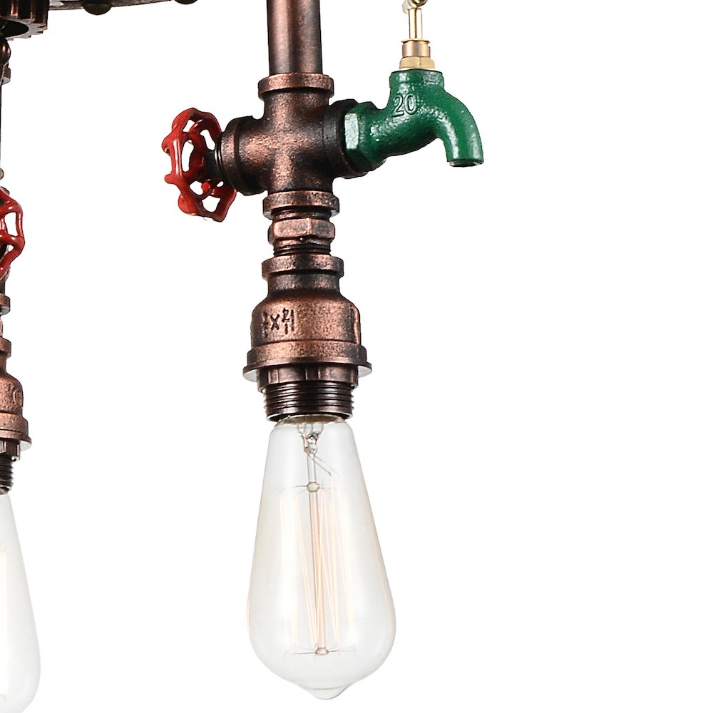 Manor 3 Light Down Chandelier With Speckled copper Finish. Picture 3
