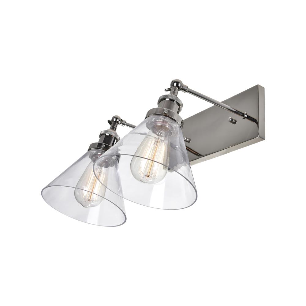 Eustis 2 Light Wall Sconce With Polished Nickel Finish. Picture 2