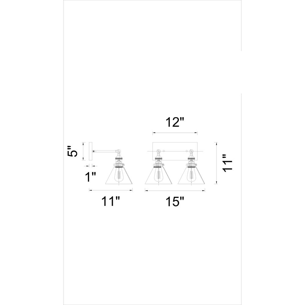 Eustis 2 Light Wall Sconce With Polished Nickel Finish. Picture 5