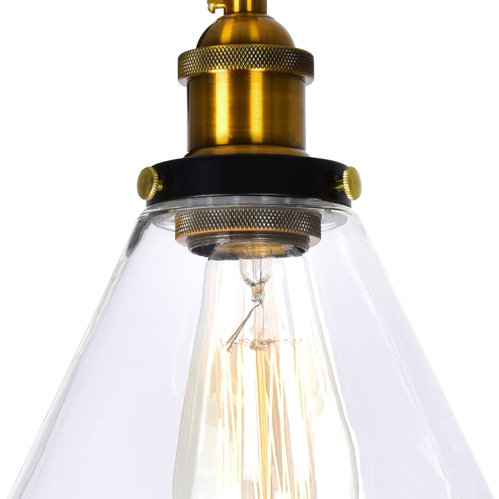 Eustis 3 Light Wall Sconce With Black & Gold Brass Finish. Picture 2
