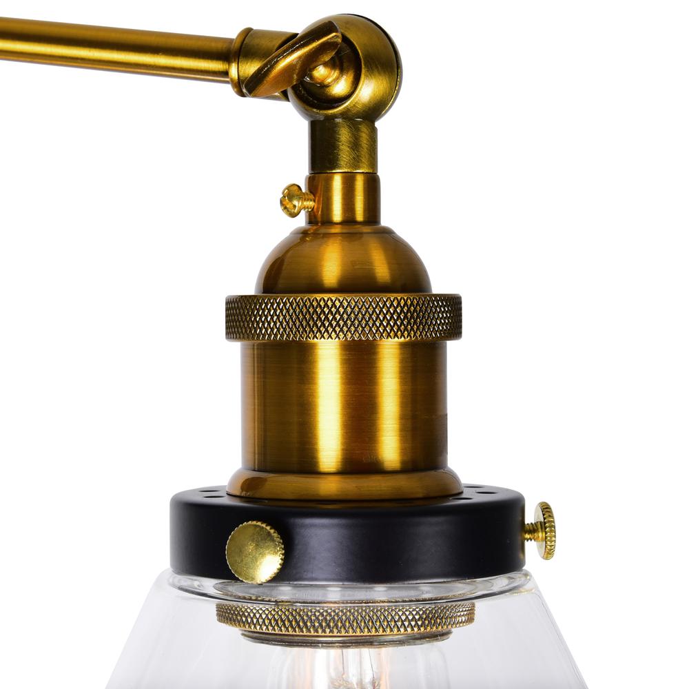 Eustis 3 Light Wall Sconce With Black & Gold Brass Finish. Picture 3