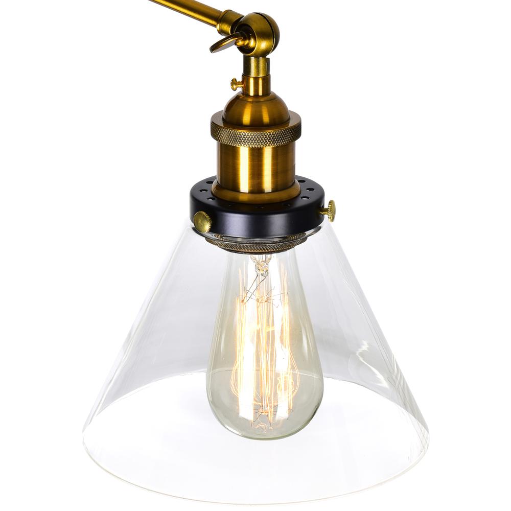Eustis 3 Light Wall Sconce With Black & Gold Brass Finish. Picture 5