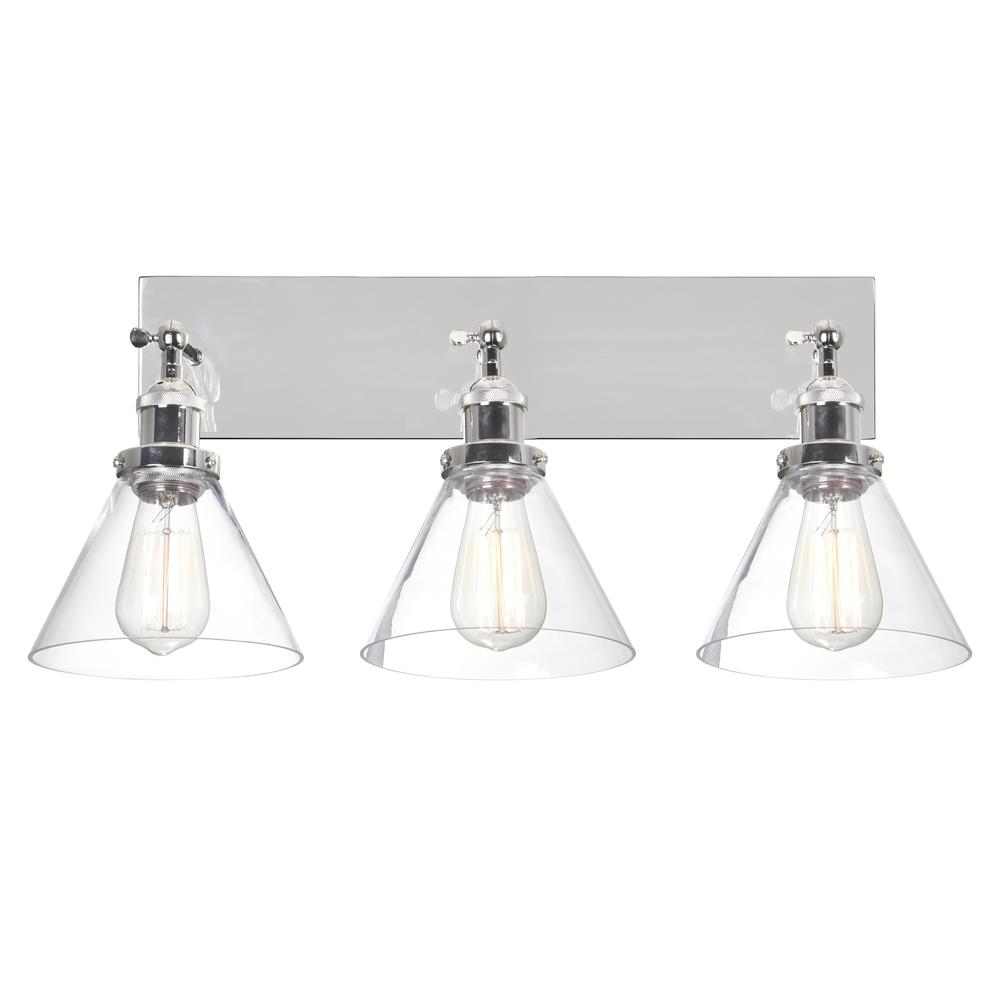 Eustis 3 Light Wall Sconce With Polished Nickel Finish. Picture 1