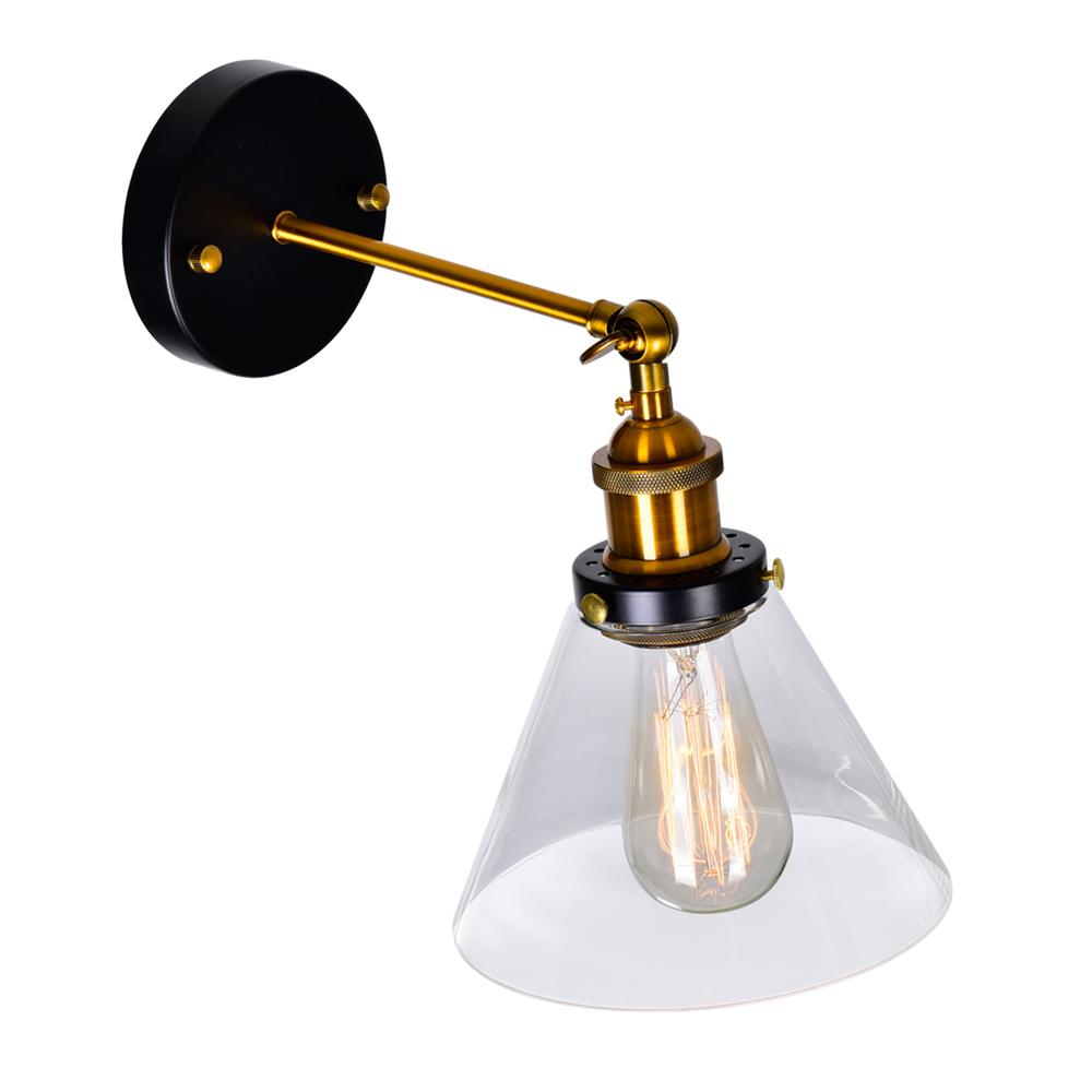 Eustis 1 Light Wall Sconce With Black & Gold Brass Finish. Picture 3