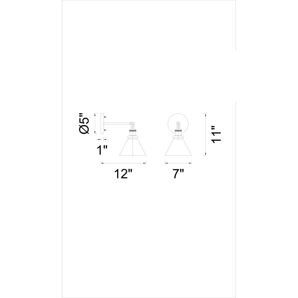 Eustis 1 Light Wall Sconce With Polished Nickel Finish. Picture 5