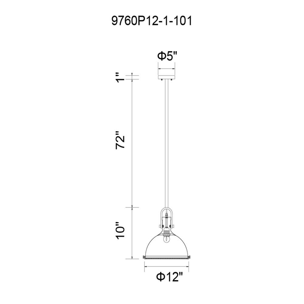 Strum 1 Light Down Pendant With Black Finish. Picture 6
