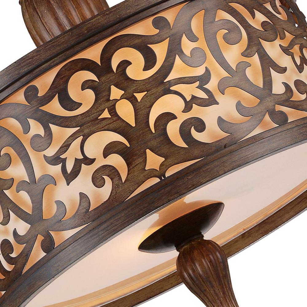 Nicole 3 Light Drum Shade Flush Mount With Brushed Chocolate Finish. Picture 2