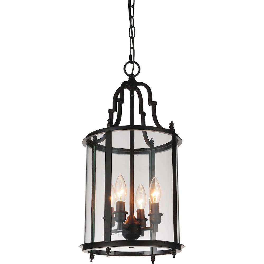 Desire 4 Light Drum Shade Mini Pendant With Oil Rubbed Bronze Finish. Picture 1