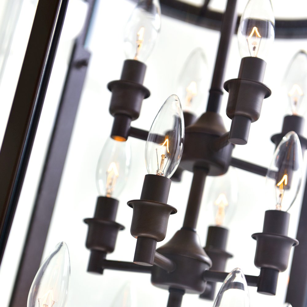 Desire 12 Light Drum Shade Chandelier With Oil Rubbed Bronze Finish. Picture 4