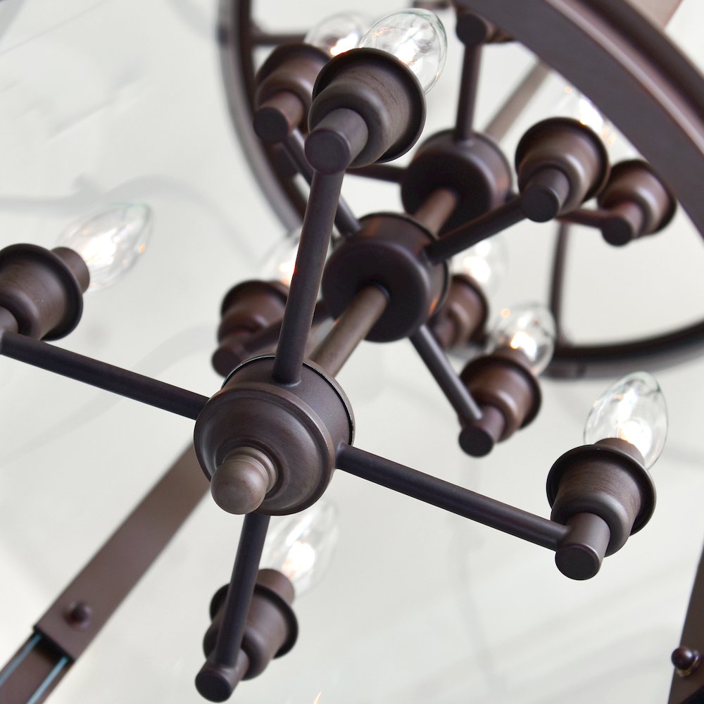 Desire 12 Light Drum Shade Chandelier With Oil Rubbed Bronze Finish. Picture 5