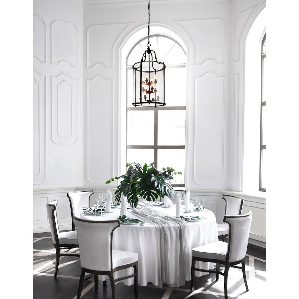 Desire 12 Light Drum Shade Chandelier With Oil Rubbed Bronze Finish. Picture 7