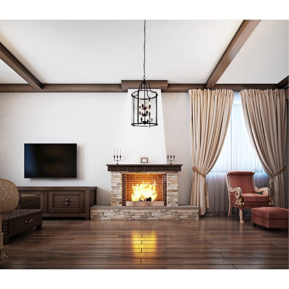 Desire 12 Light Drum Shade Chandelier With Oil Rubbed Bronze Finish. Picture 8