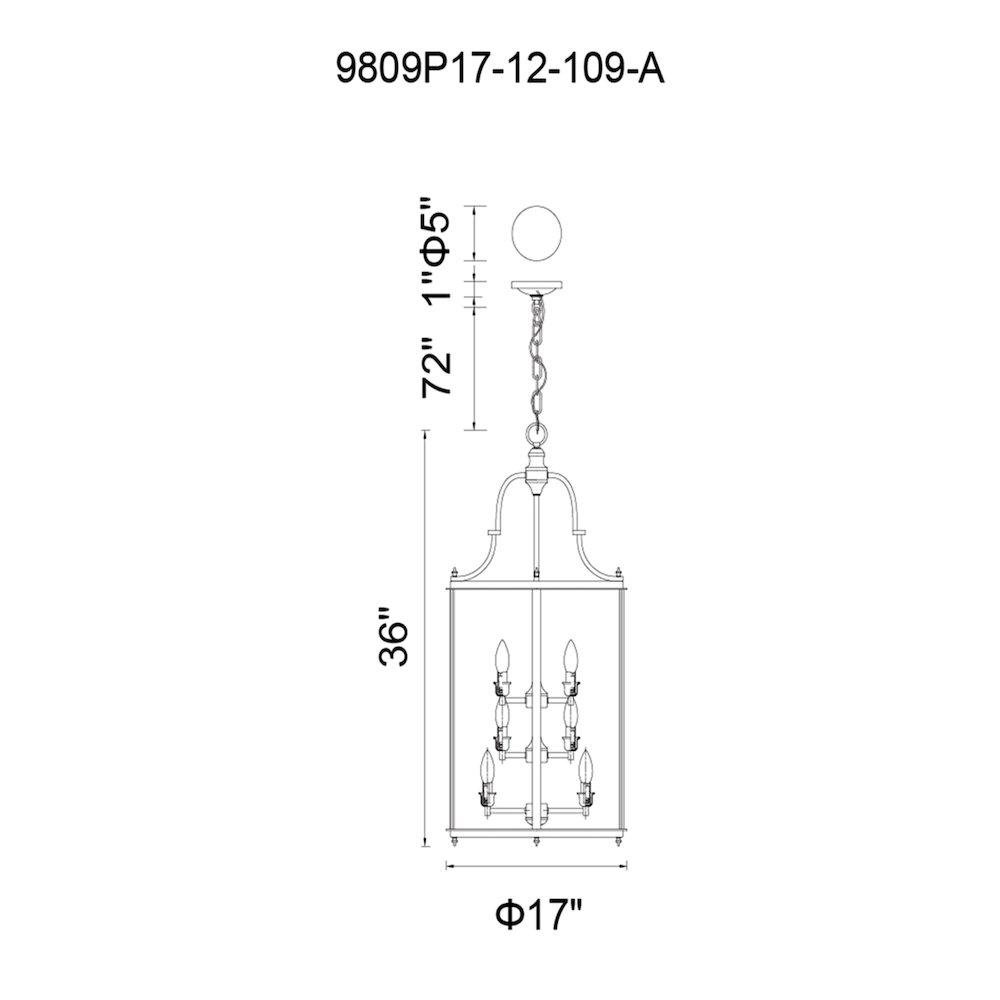 Desire 12 Light Drum Shade Chandelier With Oil Rubbed Bronze Finish. Picture 9