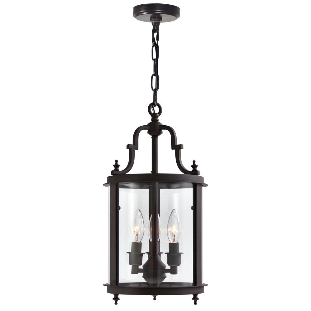 Desire 3 Light Drum Shade Mini Pendant With Oil Rubbed Bronze Finish. Picture 1