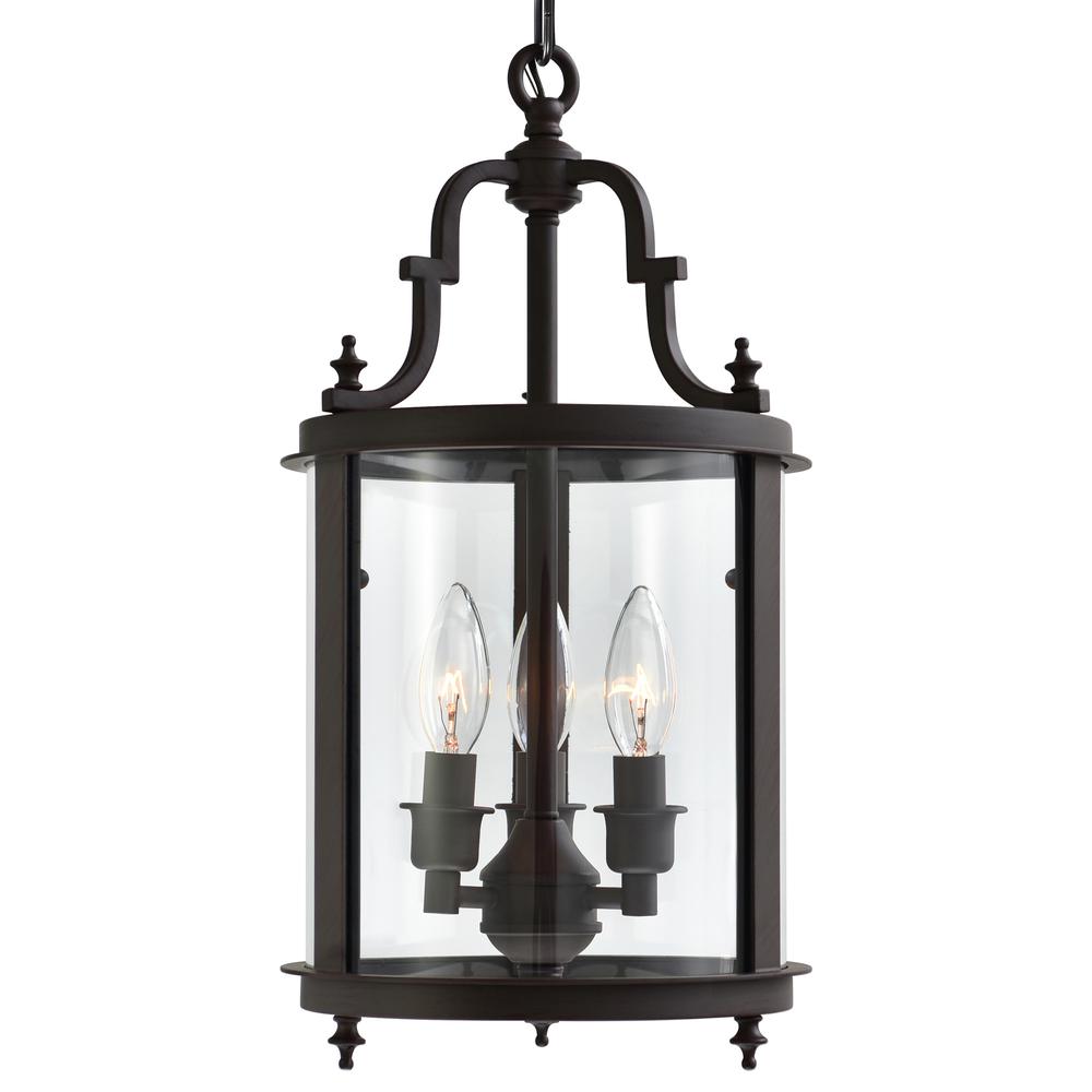 Desire 3 Light Drum Shade Mini Pendant With Oil Rubbed Bronze Finish. Picture 2