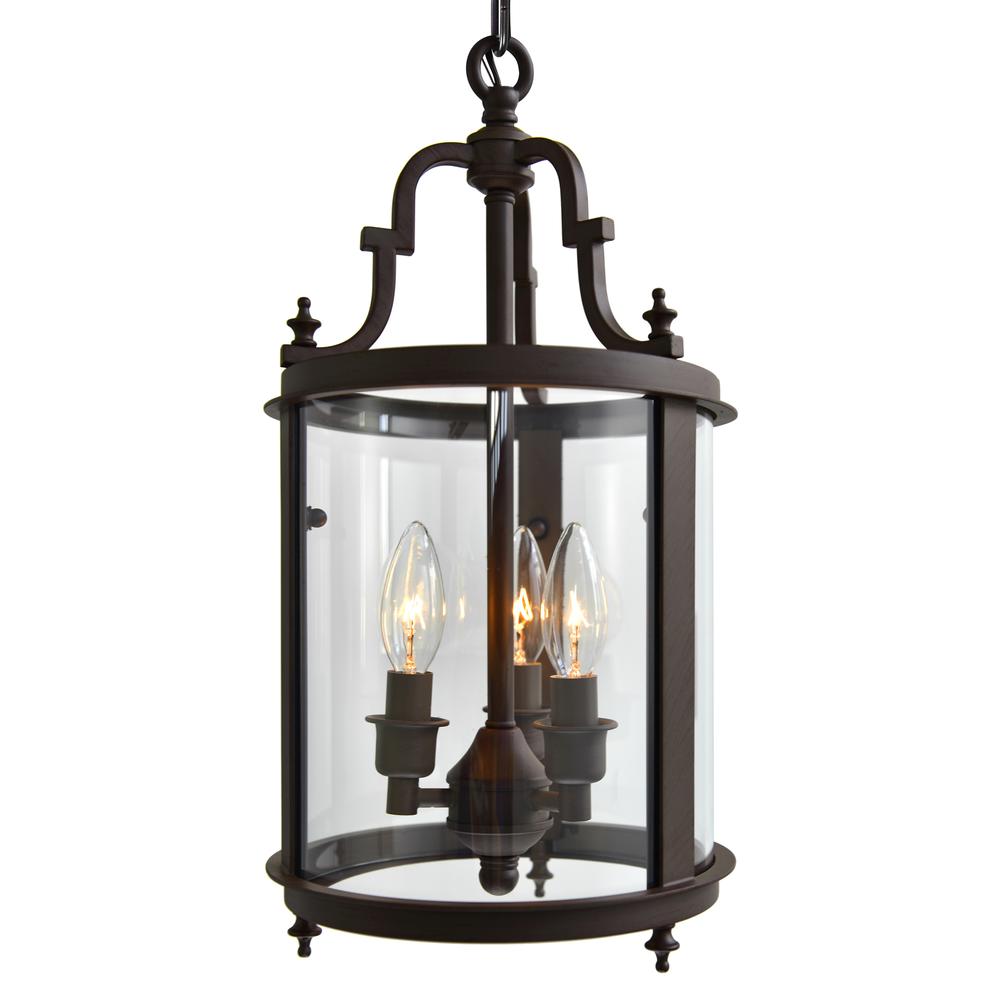 Desire 3 Light Drum Shade Mini Pendant With Oil Rubbed Bronze Finish. Picture 3