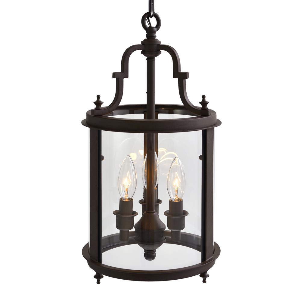 Desire 3 Light Drum Shade Mini Pendant With Oil Rubbed Bronze Finish. Picture 4