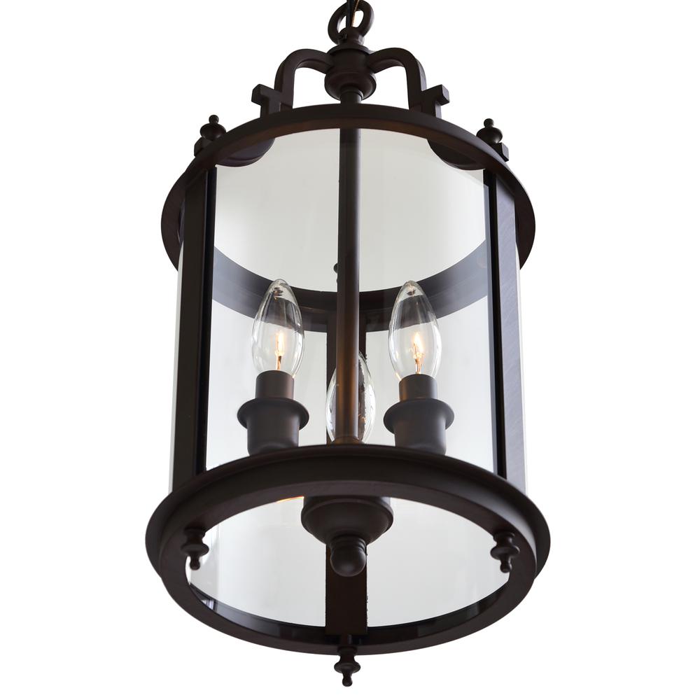 Desire 3 Light Drum Shade Mini Pendant With Oil Rubbed Bronze Finish. Picture 5