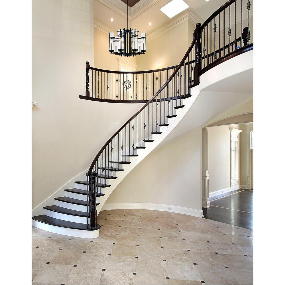 Sierra 8 Light Up Chandelier With Black Finish. Picture 6