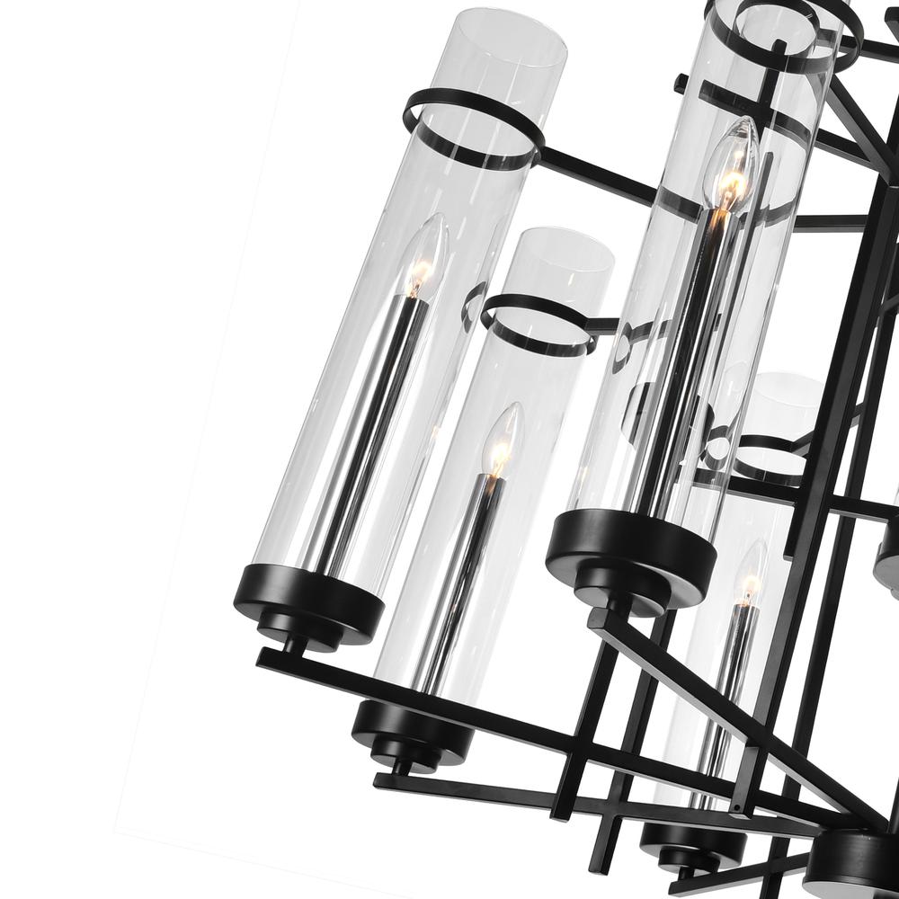 Sierra 12 Light Up Chandelier With Black Finish. Picture 3