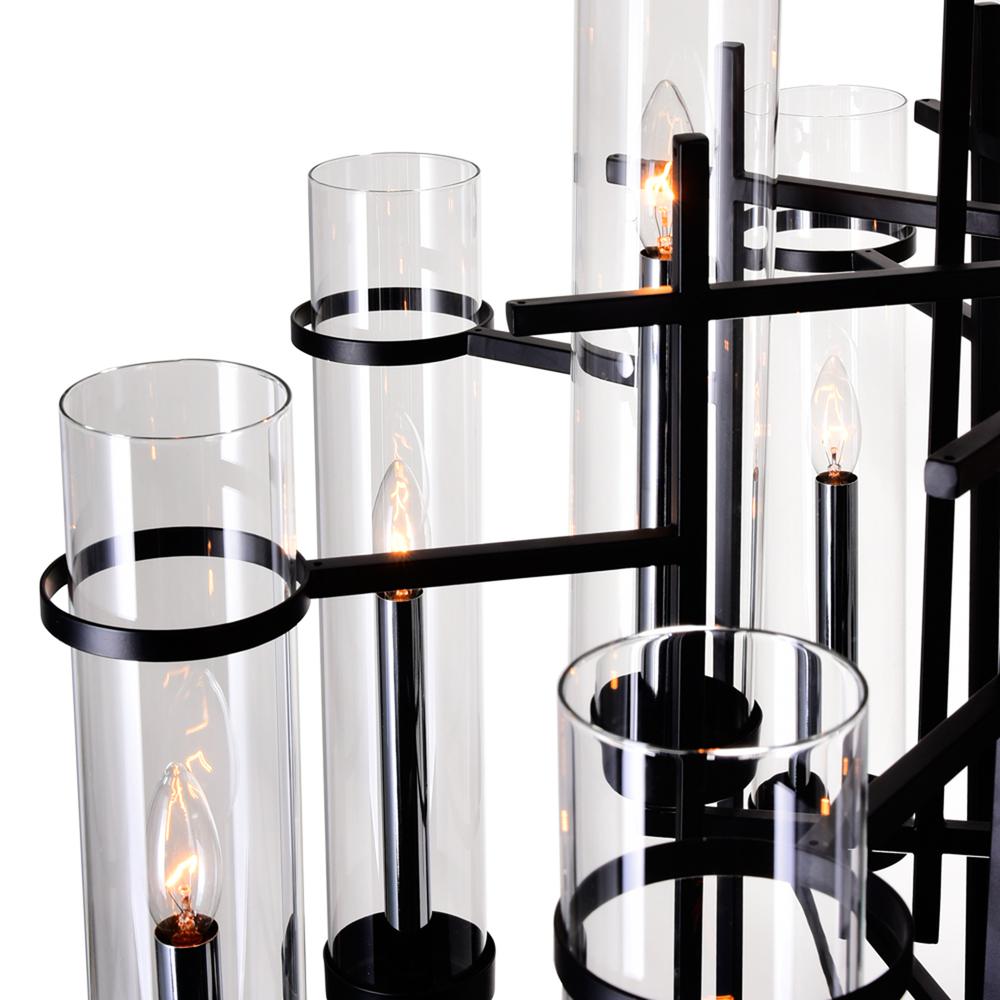 Sierra 12 Light Up Chandelier With Black Finish. Picture 5