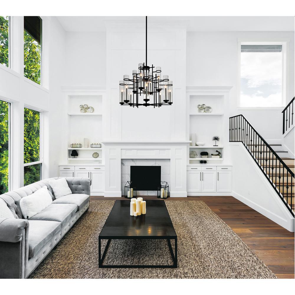 Sierra 12 Light Up Chandelier With Black Finish. Picture 8