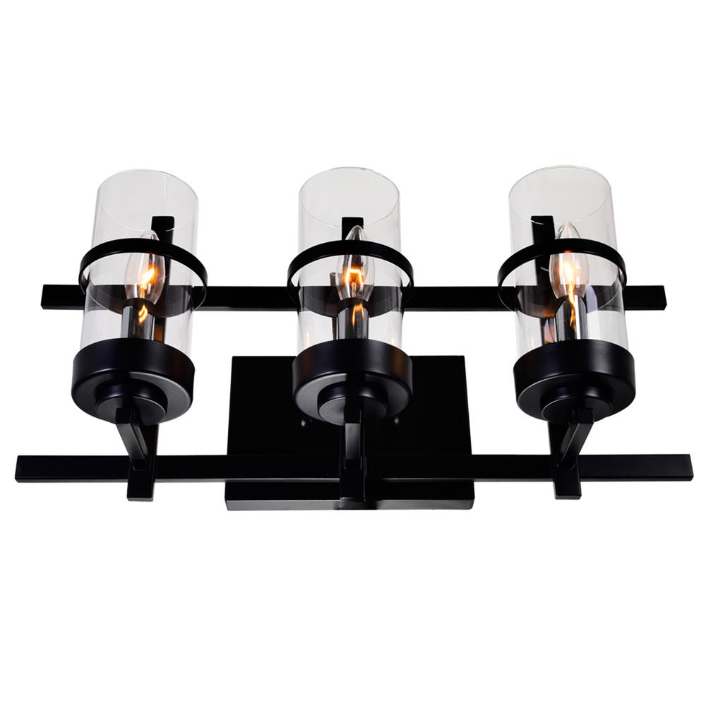 Sierra 3 Light Wall Sconce With Black Finish. Picture 5