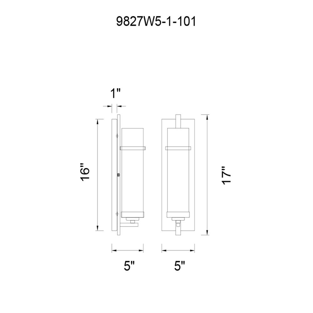 Sierra 1 Light Wall Sconce With Black Finish. Picture 6