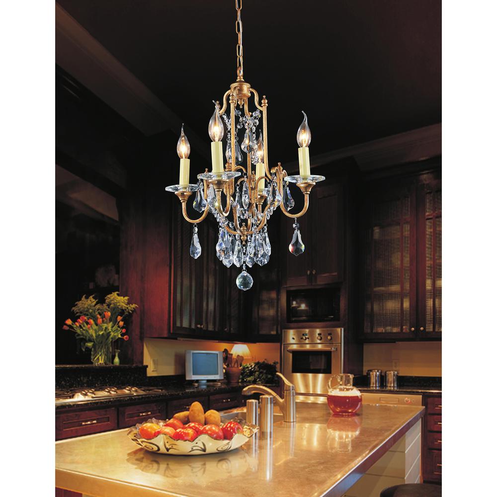 Electra 4 Light Up Chandelier With Oxidized Bronze Finish. Picture 1