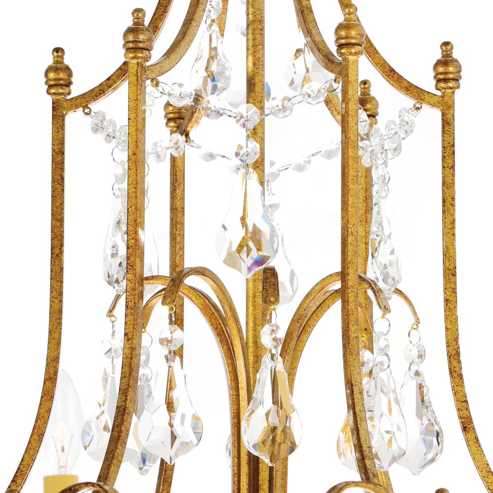 Electra 6 Light Up Chandelier With Oxidized Bronze Finish. Picture 7