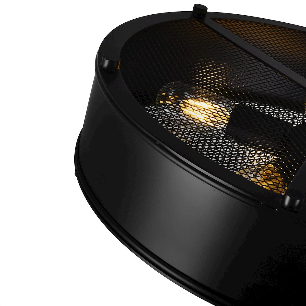 Tigris 3 Light Drum Shade Flush Mount With Black Finish. Picture 2