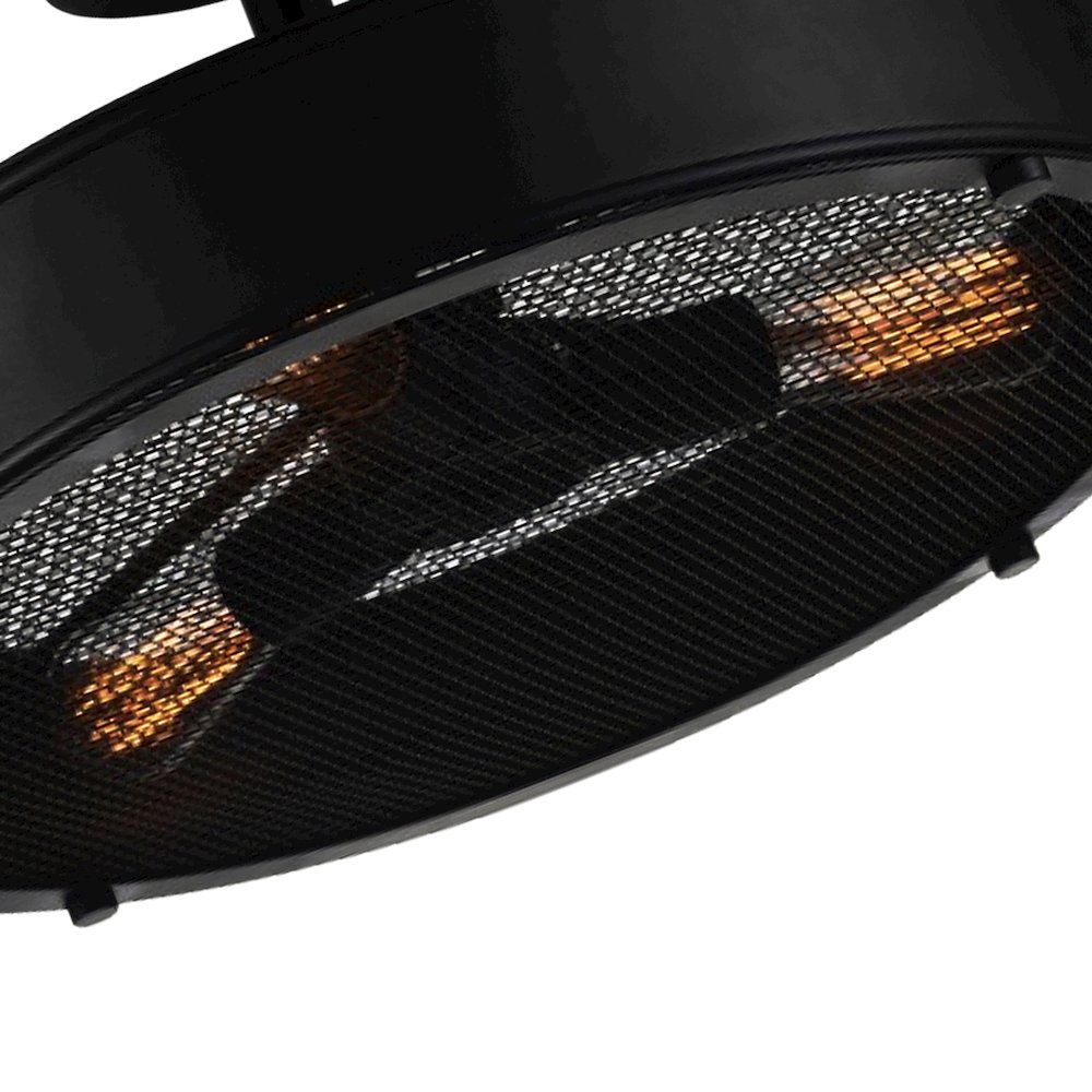 Tigris 3 Light Drum Shade Flush Mount With Black Finish. Picture 4
