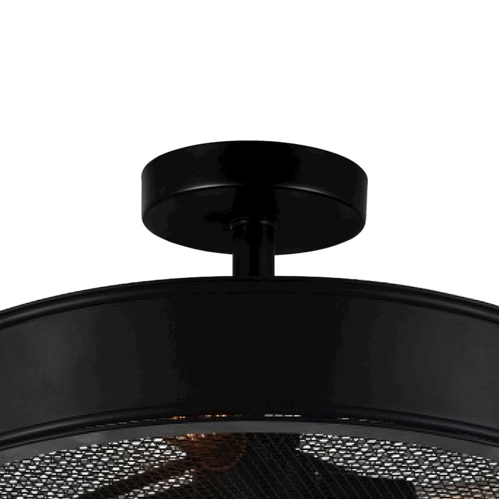Tigris 3 Light Drum Shade Flush Mount With Black Finish. Picture 5