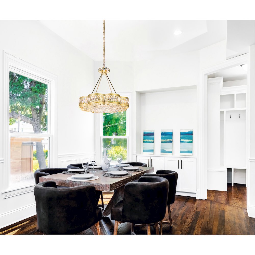 Nova 8 Light Chandelier With Champagne Finish. Picture 6