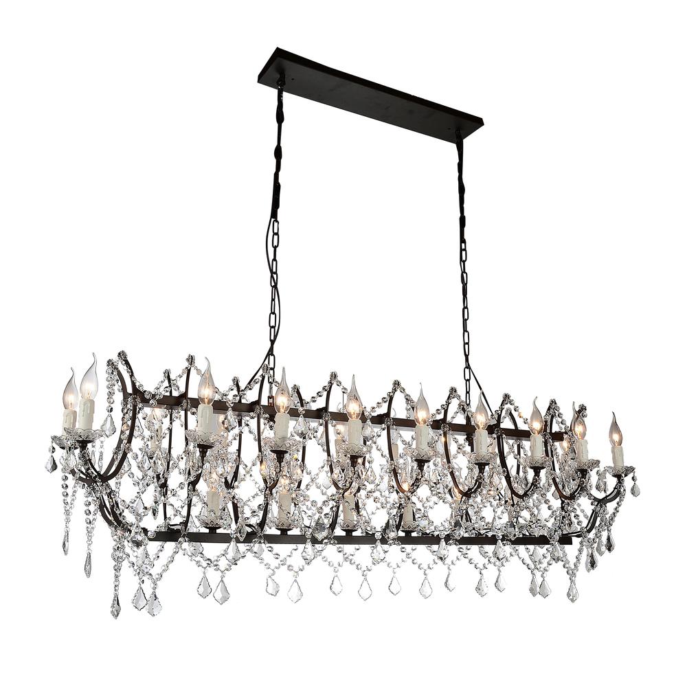 Phraya 24 Light Up Chandelier With Dark Brown Finish. Picture 1