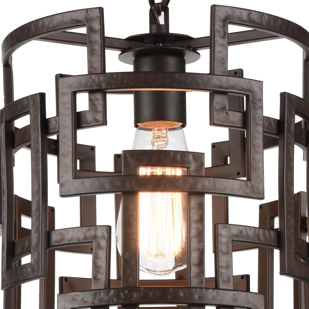Litani 1 Light Down Chandelier With Brown Finish. Picture 3