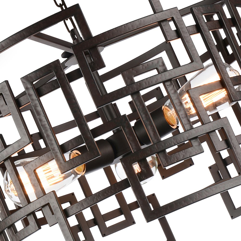 Litani 3 Light Down Chandelier With Brown Finish. Picture 4