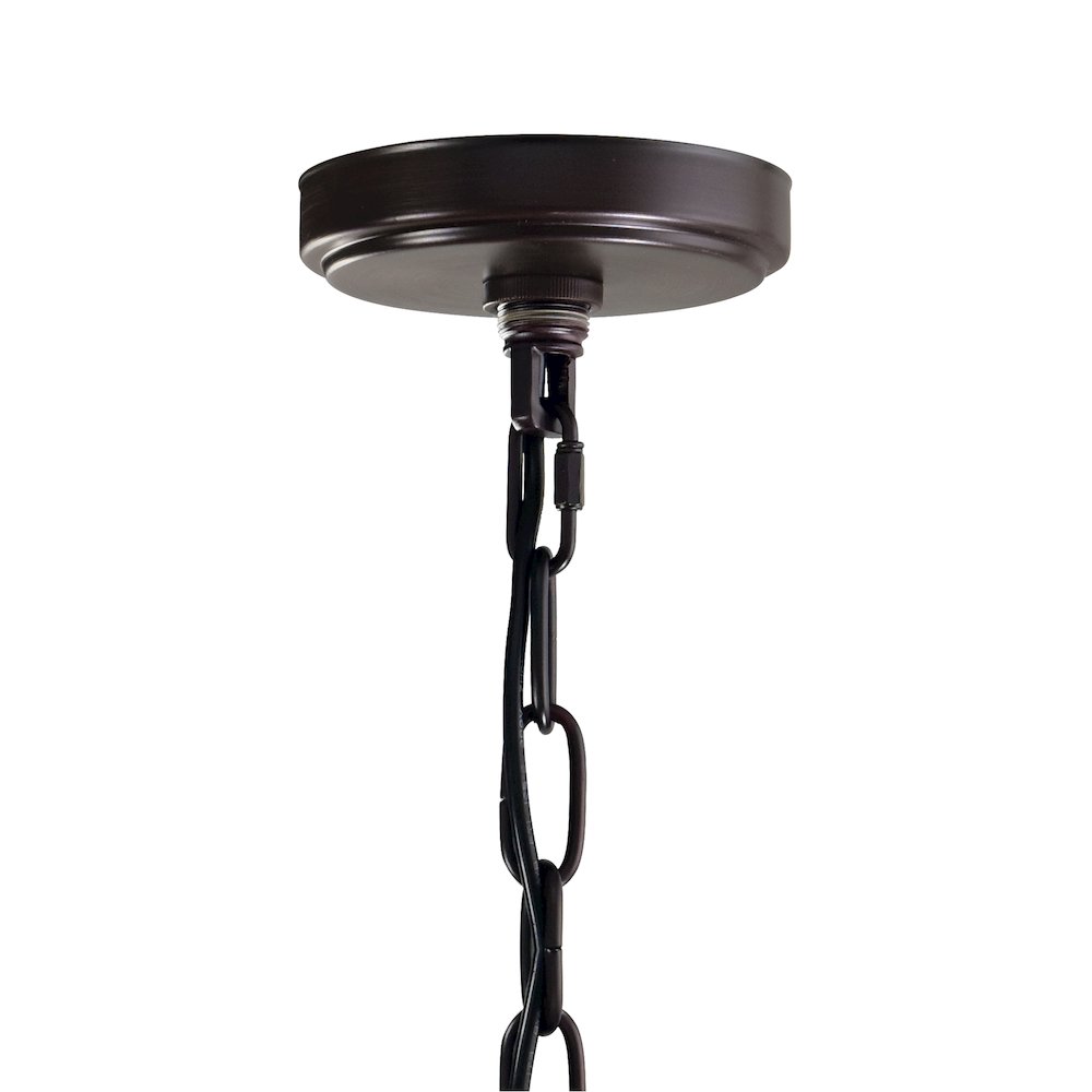 Litani 3 Light Down Chandelier With Brown Finish. Picture 5