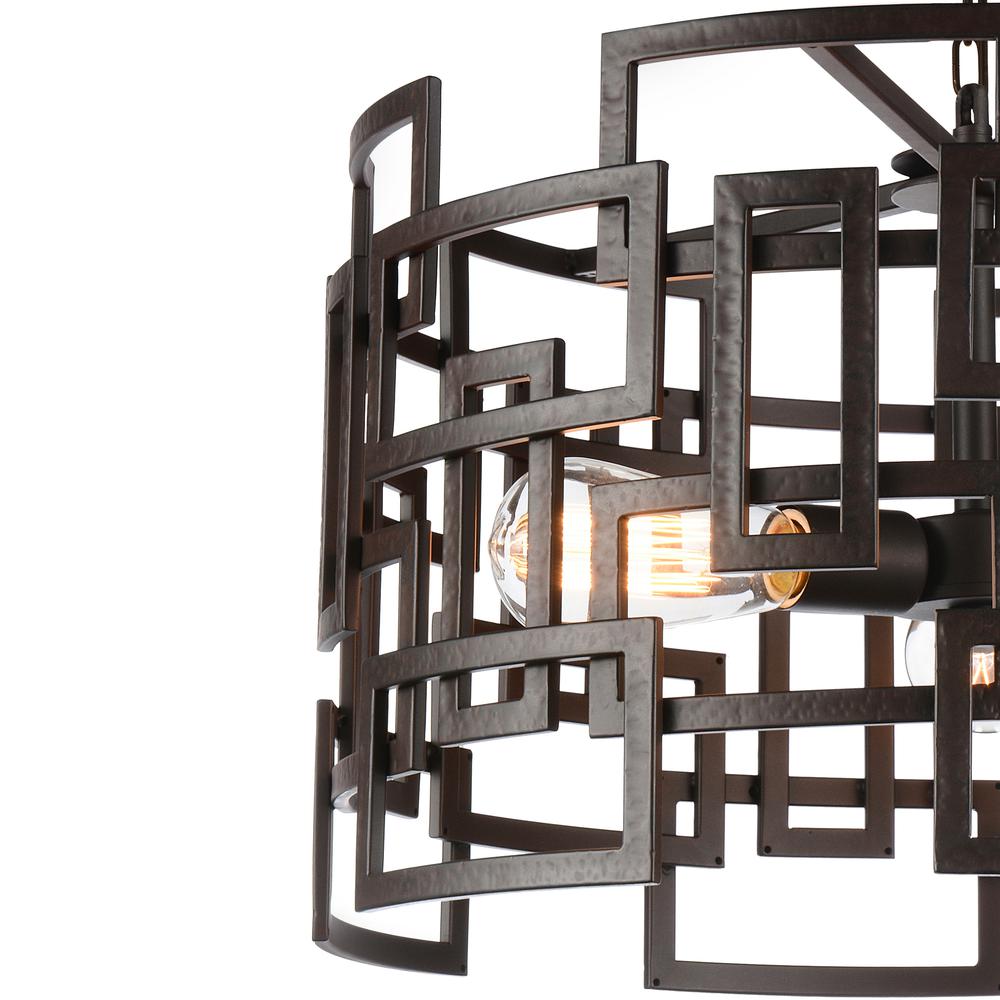 Litani 4 Light Down Chandelier With Brown Finish. Picture 4