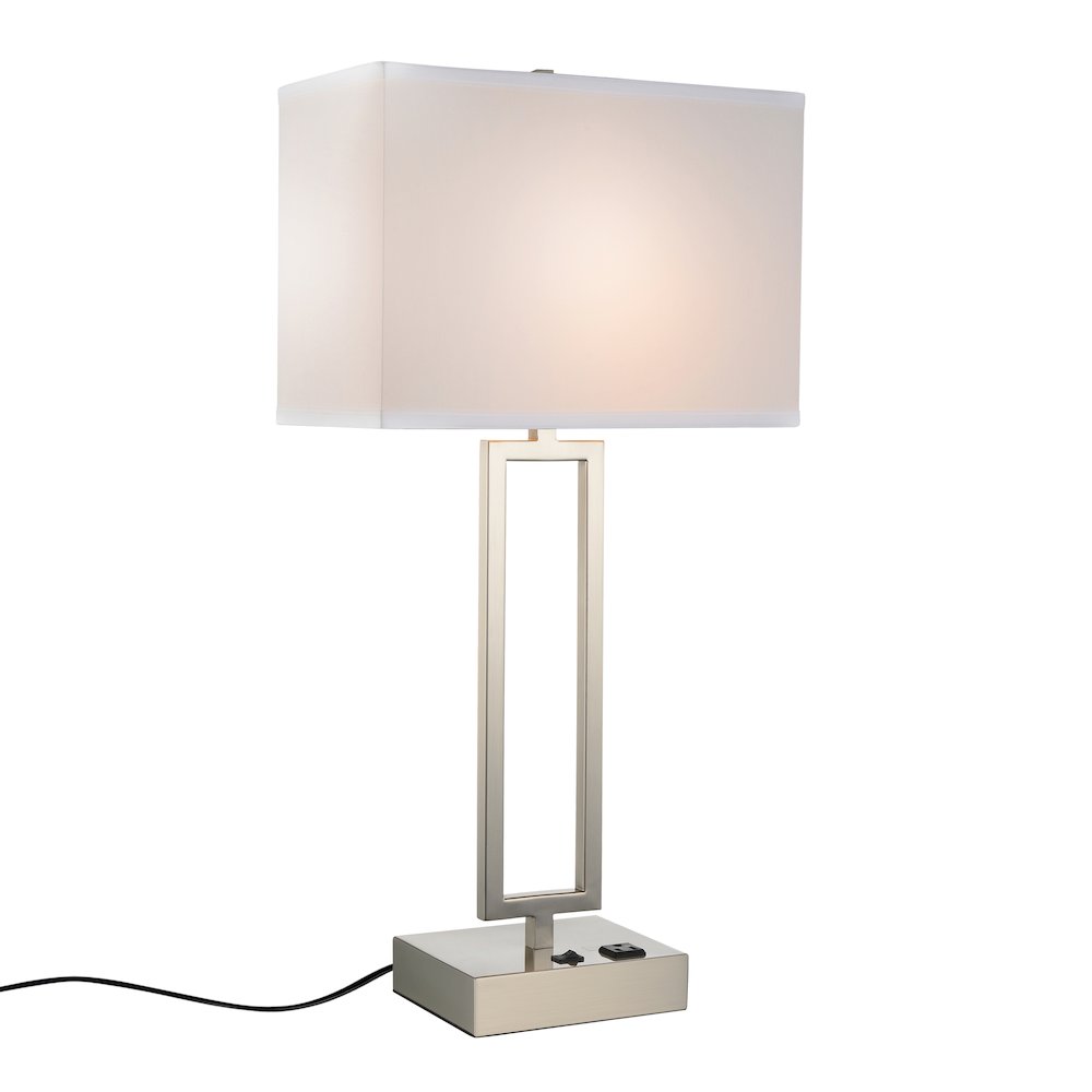 Torren 1 Light Table Lamp With Satin Nickel Finish. Picture 1